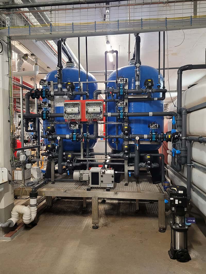 Kiesfilter für die Filtration und Enteisenung von Brunnenwasser
